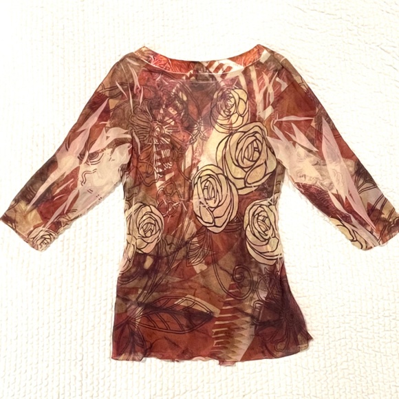 Simply Irresistible Sheer Plunge Neck Blouse - Picture 2 of 8